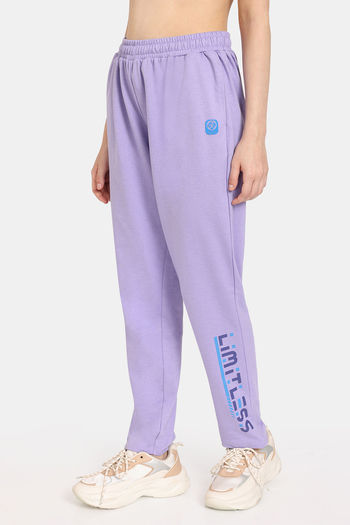 Buy Rosaline Easy Movement Straight Fit Pants - Violet Tulip